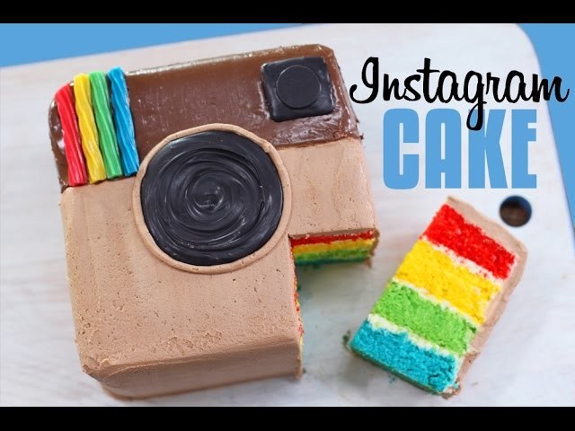 INSTAGRAM RAINBOW CAKE - With NUTELLA! | How to Make an Easy Instagram Cake