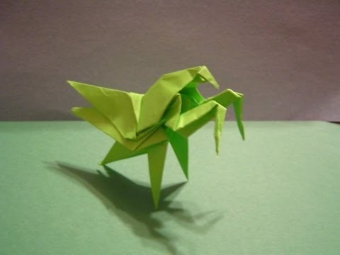 Origami Daily - 192: Praying Mantis (Modular Origami)  - TCGames [HD]
