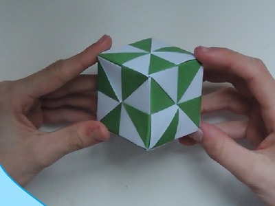 Origami Pinwheel Cube. (Instructions) (Full HD)