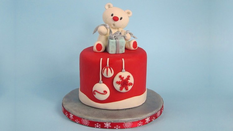 Teddy Bear Cake Topper Christmas  Cake
