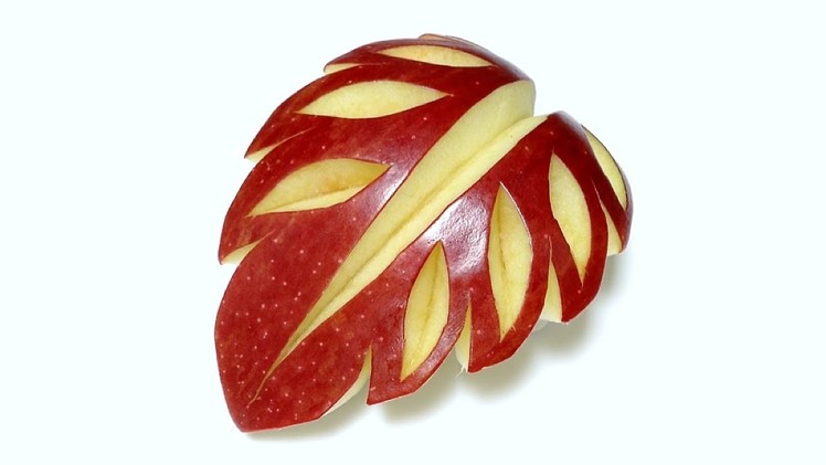 Art In Apple Leaf Fruit carving - Beginners Lesson 41 By Mutita The Art Of Fruit And Veg Carving