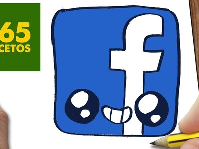 COMO DIBUJAR LOGO FACEBOOK KAWAII PASO A PASO - Dibujos kawaii faciles - How to draw a Logo Facebook