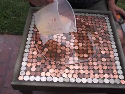DIY How to Make a Penny Top Table