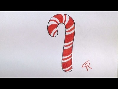 Easy Learn How To Draw A Candy Cane -- iCanHazDraw!