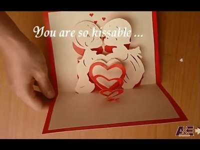 First Kiss - Valentine Love Pop up Card Tutorial & Free Template