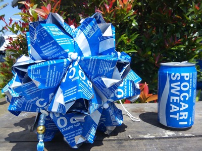 Origami Kusudama Made Of Pocari Sweat Cans   Origami Cans