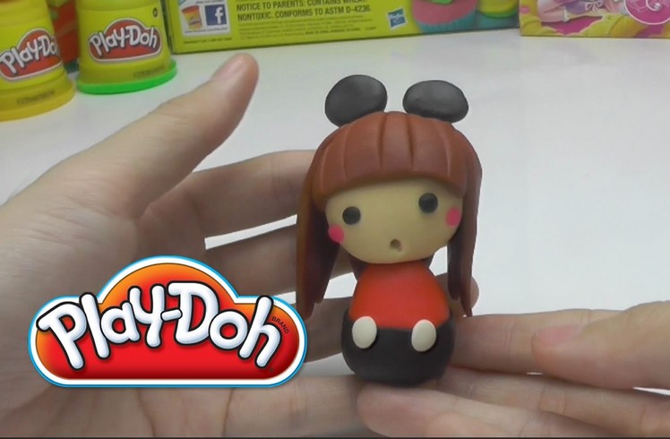 Play-Doh Cute Mickey Girl -  How to Do DIY - Play with Clay
