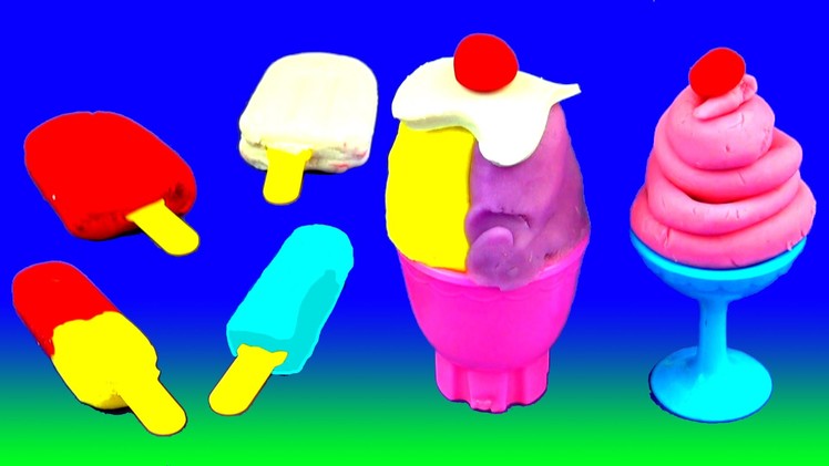 Play Dough Popsicles DIY Ice Cream Set Ice Blocks Ice Pops Sundae Doh Desserts Playdough FluffyJet