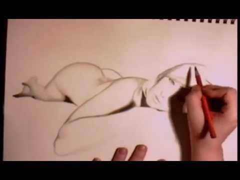 Speed drawing of a nude girl