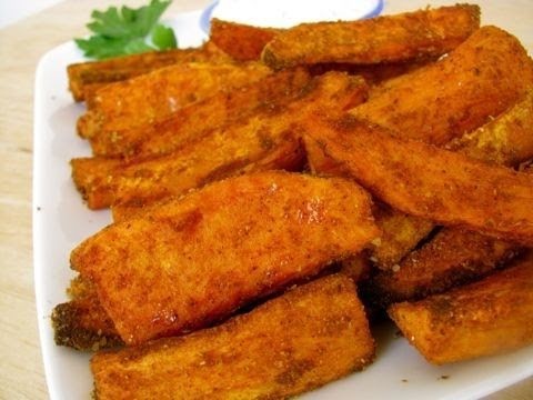 Baked Sweet Potato Wedges With Garlic Dipping Sauce