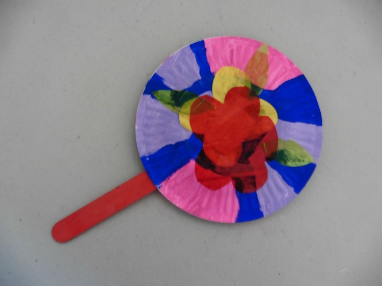 Como hacer un abanico con 2 platos de papel - Creative Flower