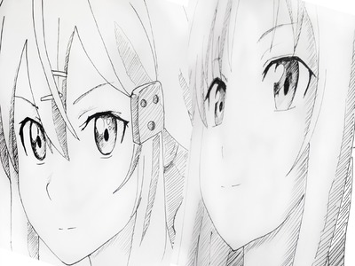 How to Draw Asuna y Sinon  Sword Art Online [SAO](Drawing)