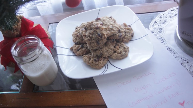 Vegan Santa Cookies | Oatmeal Cranberry Cookie Recipe