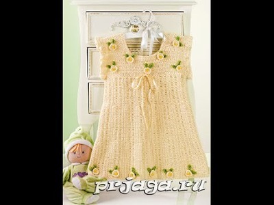 Crochet baby dress| How to crochet an easy shell stitch baby. girl's dress for beginners 85