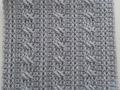 Crochet Cables  Square 1: Bars & Twists part 2; rows 5-6