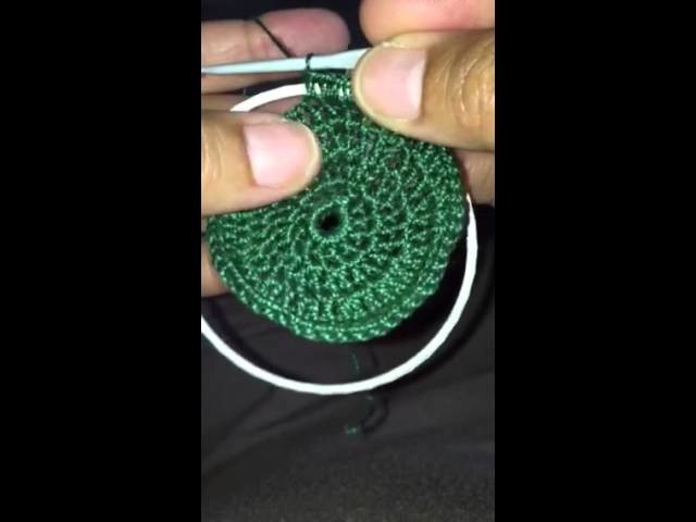 How to crochet hoop earrings Part 2