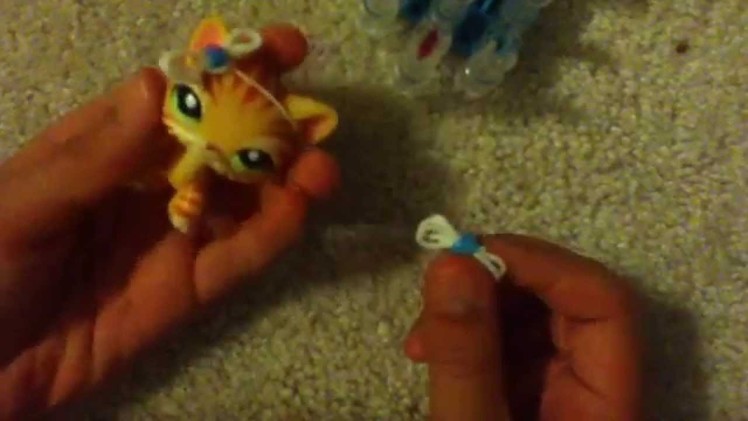 How to make a Bow tie headband for LPS on Rainbow Loom