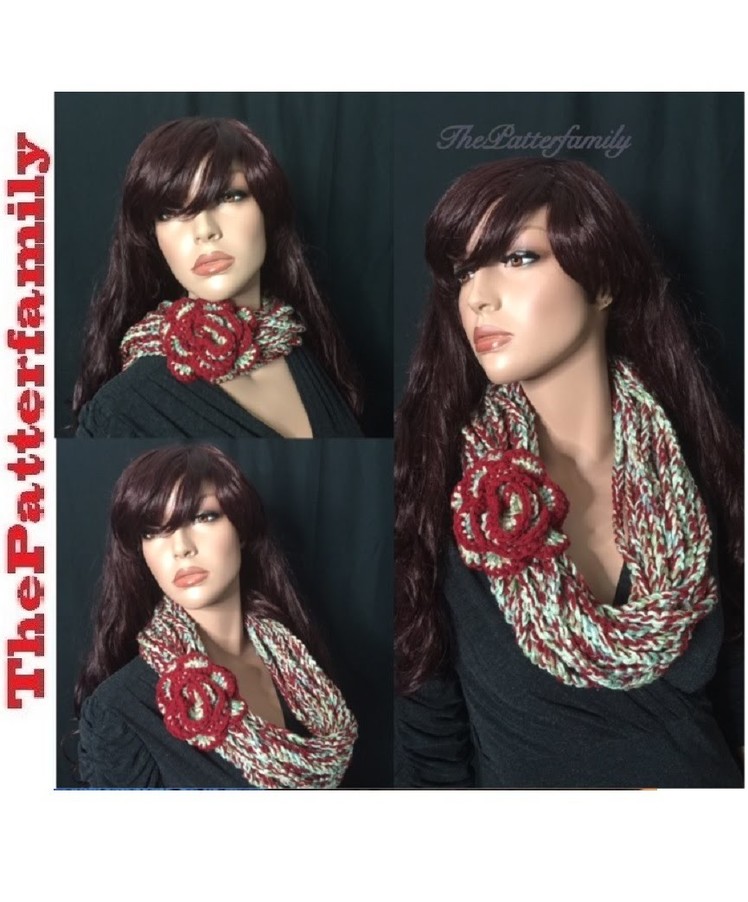 How to Make a Chain Cowl with a Flower Pattern #34│by ThePatterfamily