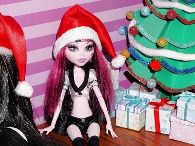 How to make a Santa hat and Gift box for doll (Monster High, EAH, Barbie, etc)