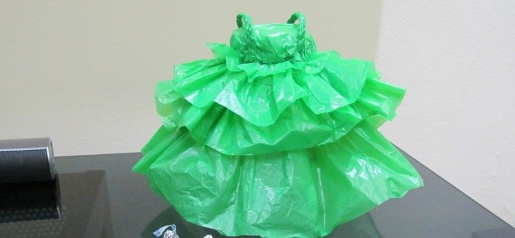 How to make doll dress with plastic bag