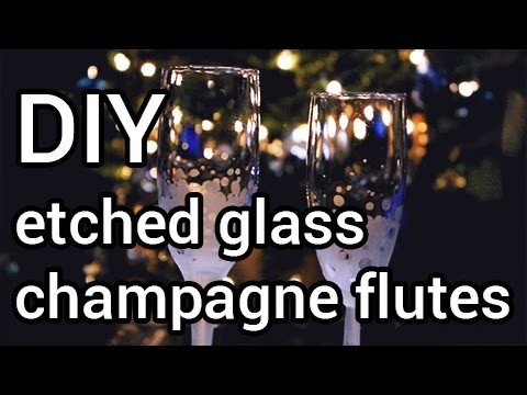 How to Make Etched Glass Champagne Flutes : DIY