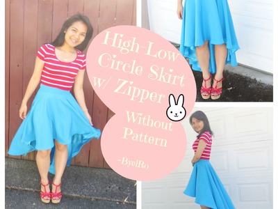 How To Make: High-Low Circle Skirt with a zipper and no pattern needed