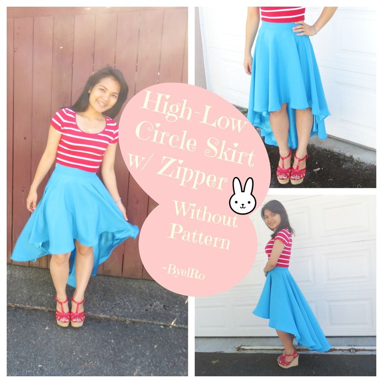 How To Make: High-Low Circle Skirt with a zipper and no pattern needed