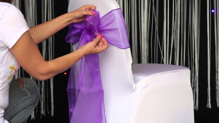 How to: various ways to tie an organza sash to a chair cover