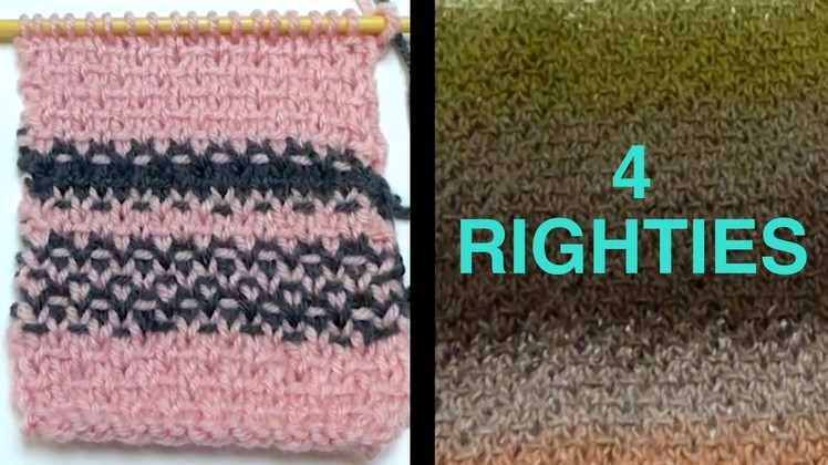 Watch How 2 Knit Woven Pattern 4 PONCHO - Part 1.2 (4 Righties)