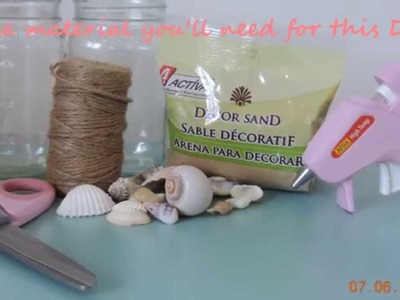 DIY beach themed mason jars *room decor.party accessories*