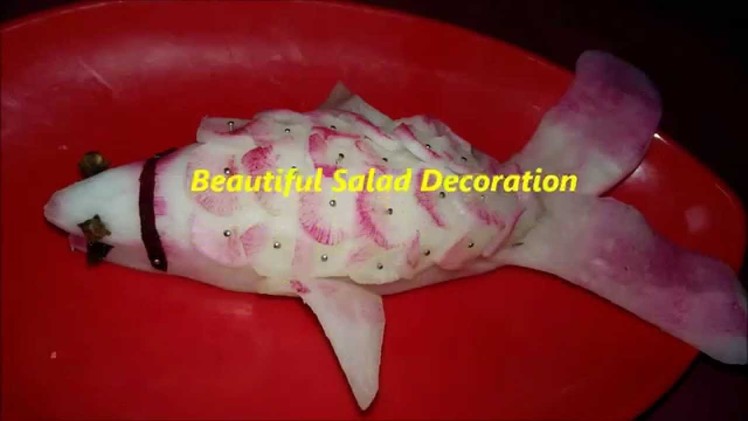 DIY Beautiful salad decoration-How to make beautiful fish from raddish for party decoration