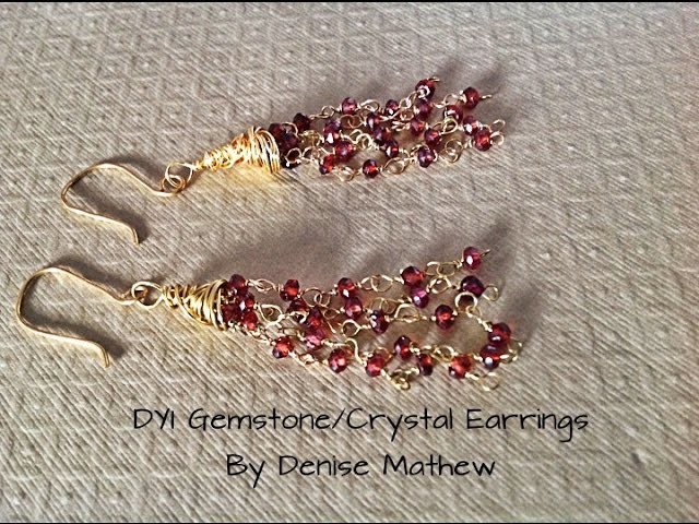 DIY Gemstone.Crystal Tassel Earrings by Denise Mathew