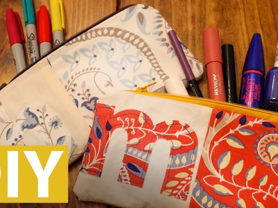 DIY Monogram Zipper Pouch