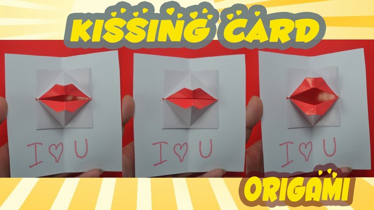 DIY Origami kissing lips & Secret Message - Pop up Kiss ♥