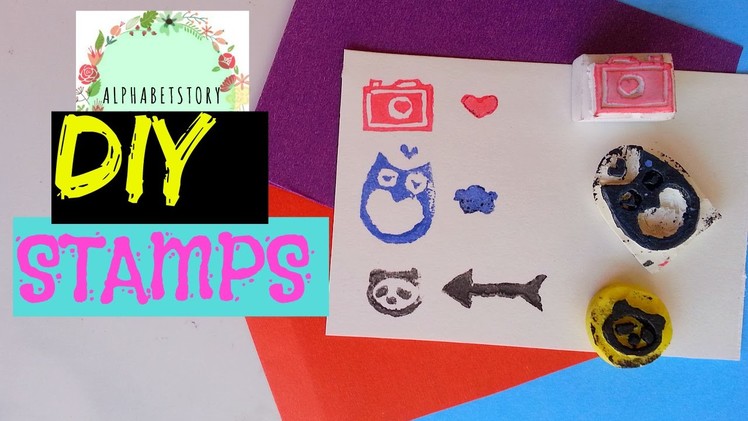 DIY: RUBBER STAMP (without carving tools) EASY and CHEAP | alphabetstory