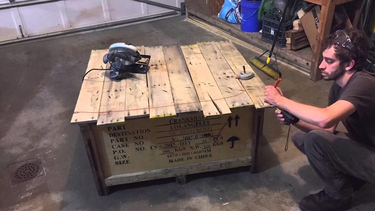 DIY Shipping Crate Coffee Table!