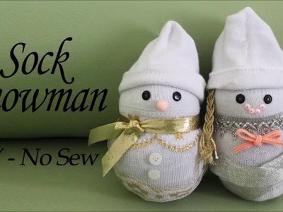 DIY Sock Snowman NO SEW, NO CUT, NO RICE | Christmas Crafts Tutorial