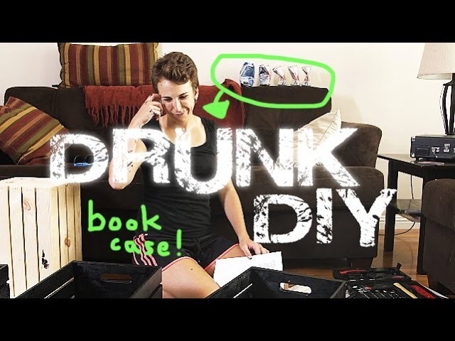 DRUNK DIY: Wood Crate Bookcase