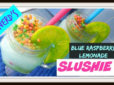 Nerd's Blue Raspberry Kool-Aid Slushie + DIY Food Colored Lemon Wedges!