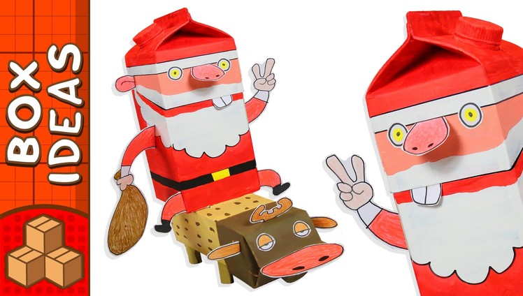 Cardboard Santa and Rudolph | Christmas DIY Crafts Ideas For Kids