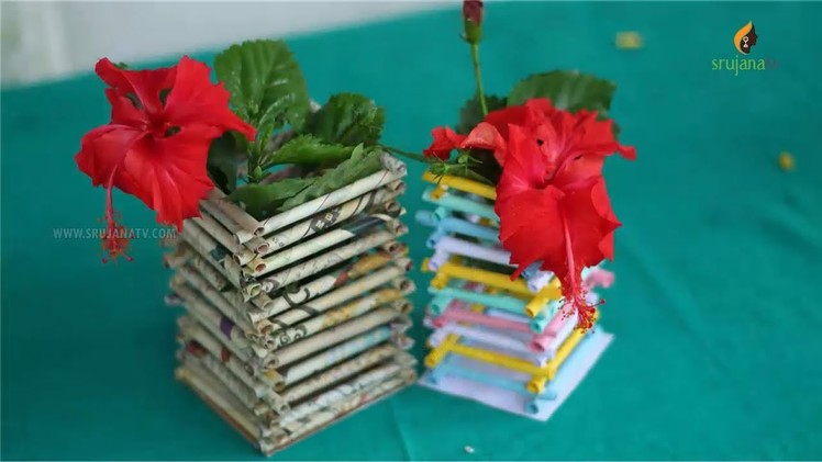 DIY - Handmade Crafts - Paper Flower Vase Stand