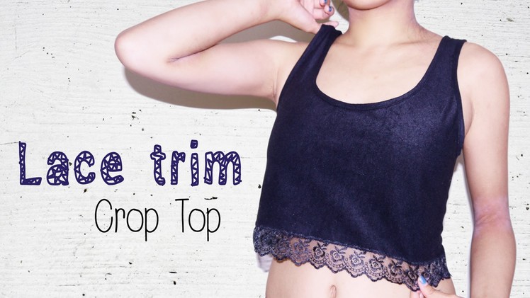 DIY ✂ Lace. Pompom Trim Crop Top