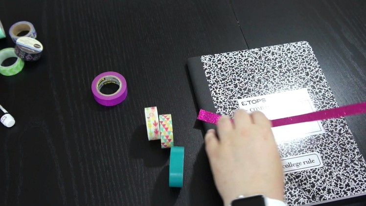 DIY Washi Tape Notebook School Supplies