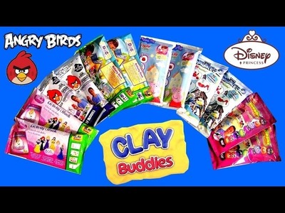12 Clay Buddies Surprise Blind Bags Disney Princess Cinderella PeppaPig AngryBirds Play-Doh