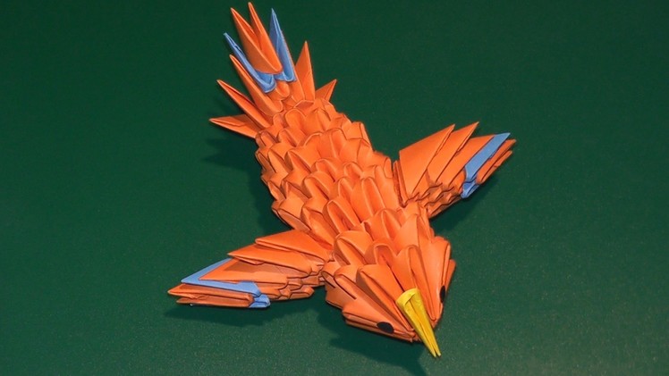 3D origami a hummingbird (a canary) tutorial
