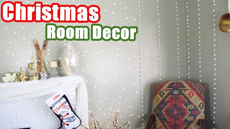 DIY Christmas + Holiday Room Decor | Falling Snow Pom Pom Curtain | StoreeOfMyLife