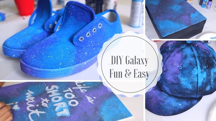 DIY Galaxy Projects You Have To Try! Easy & Fun - Galaxy Sneaker Shoes, Galaxy Hat, Wall Art & Box
