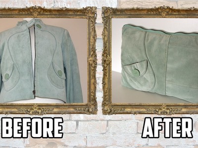 DIY:  Large Suede Clutch Bag - Upcycled Jacket - Sustainable Patch