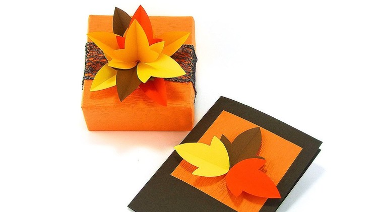 Fall Themed Gift Wrapping and a Handmade Card