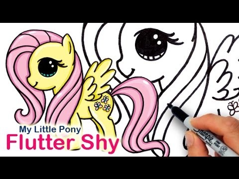 How to Draw My Little Pony FlutterShy Cute Step by Step